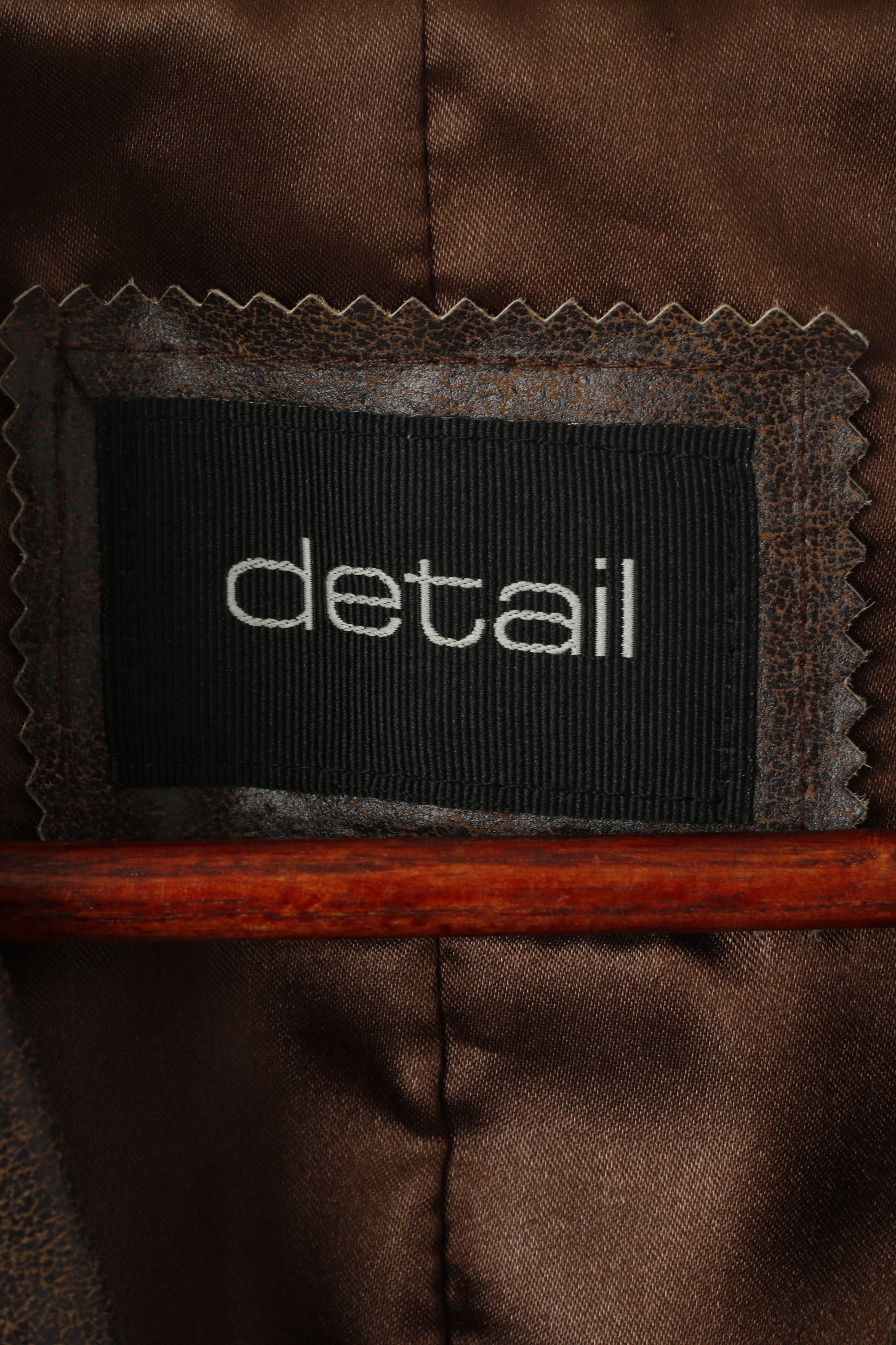 Detail Women 12 38 M Jacket Brown Leather Vintage Single Breasted Blazer