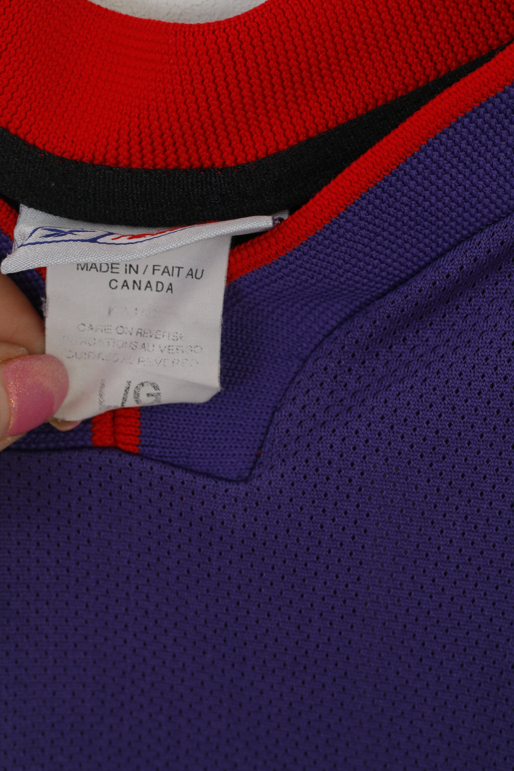 Reebok Men L Shirt Purple Toronto Raptors NBA Jersey #24 Peterson Vintage Top