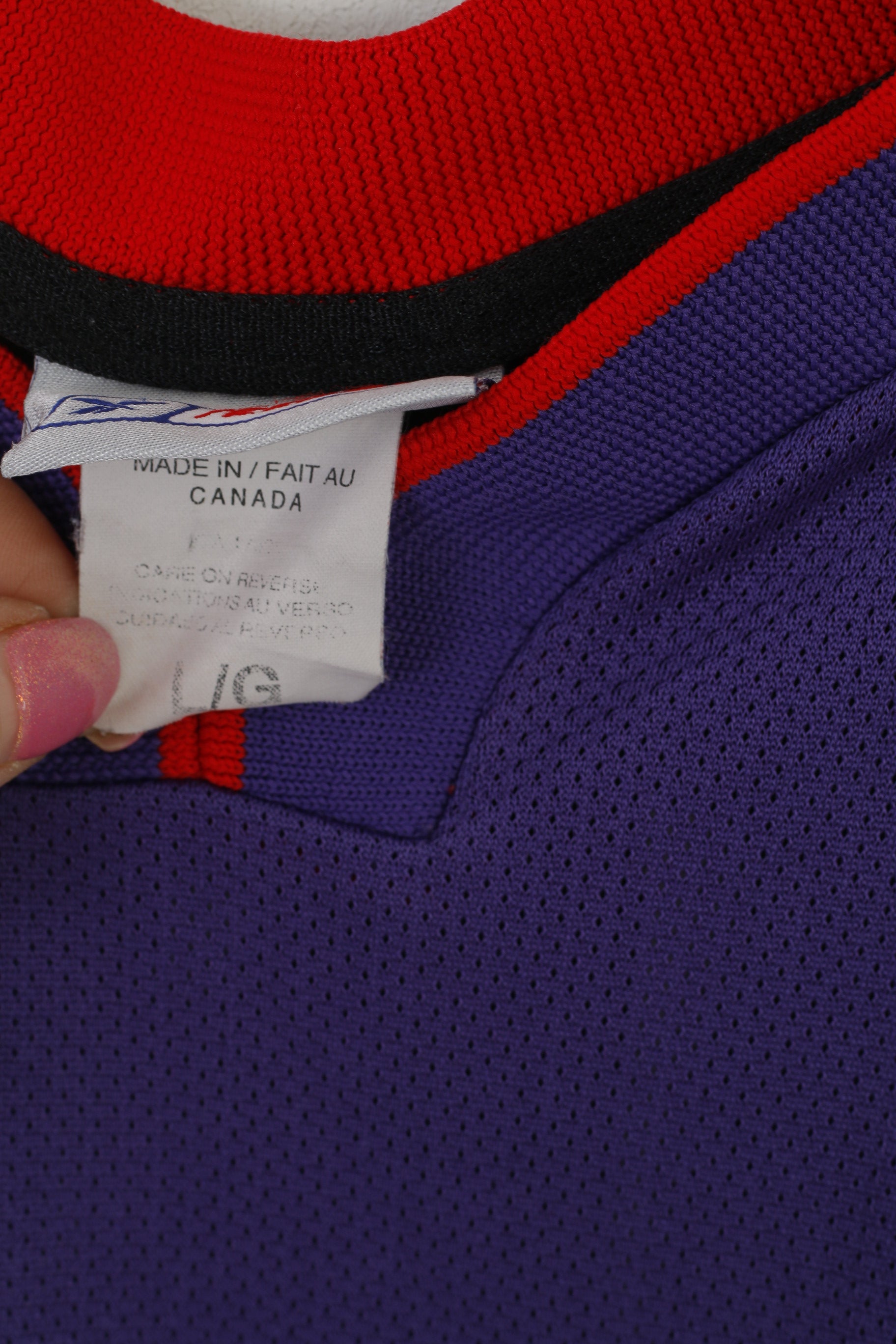 Reebok Men L Shirt Purple Toronto Raptors NBA Jersey #24 Peterson Vintage Top