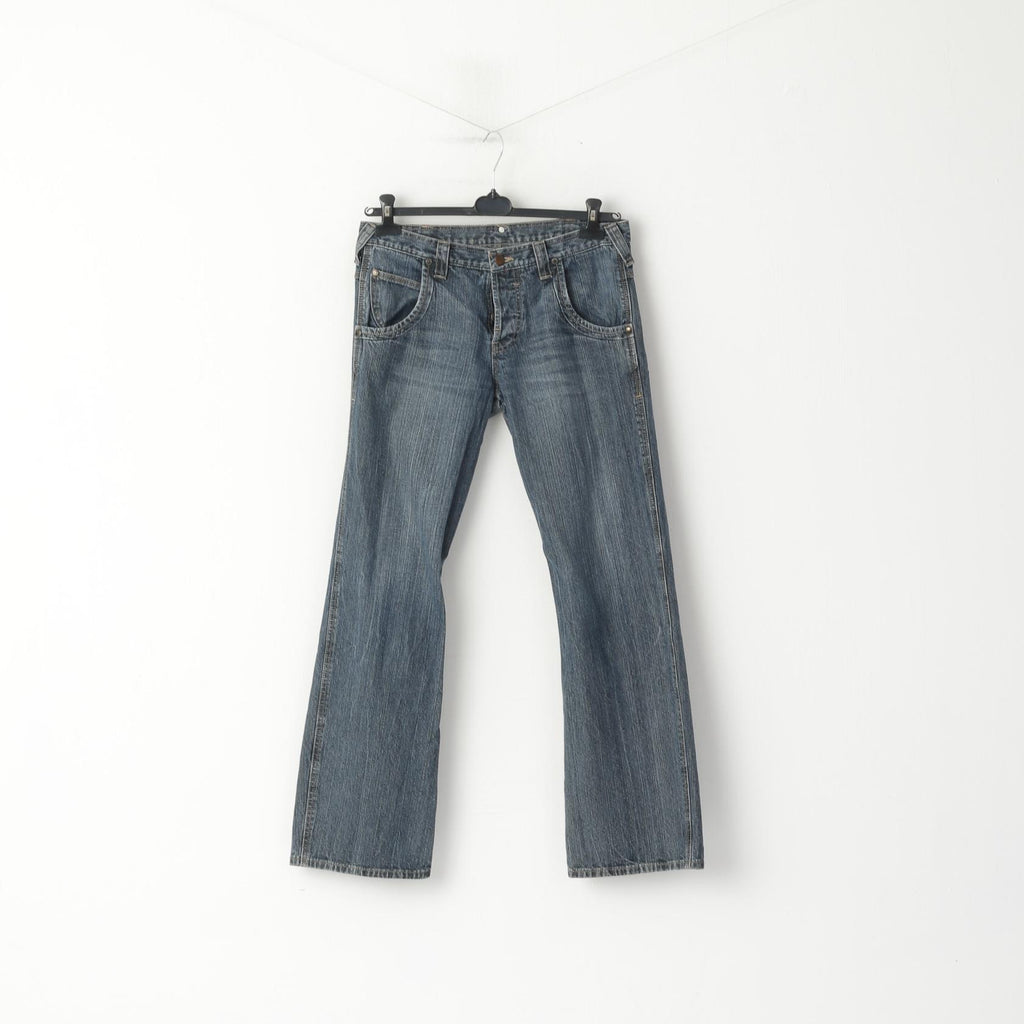 Wrangler Men W 31 L 31 Jeans Trousers Navy Cotton Denim Vintage Straight Pants