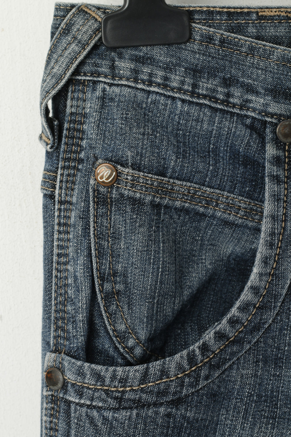 Wrangler Men W 31 L 31 Jeans Trousers Navy Cotton Denim Vintage Straight Pants