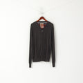 Ringspun Men L Cardigan Gray Cotton Zip Up Military Collegiate Classic Sweater