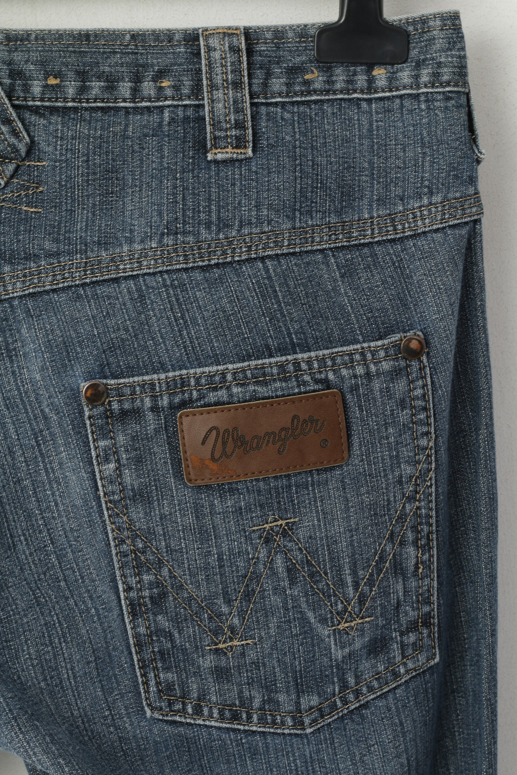 Wrangler Men W 31 L 31 Jeans Trousers Navy Cotton Denim Vintage Straight Pants