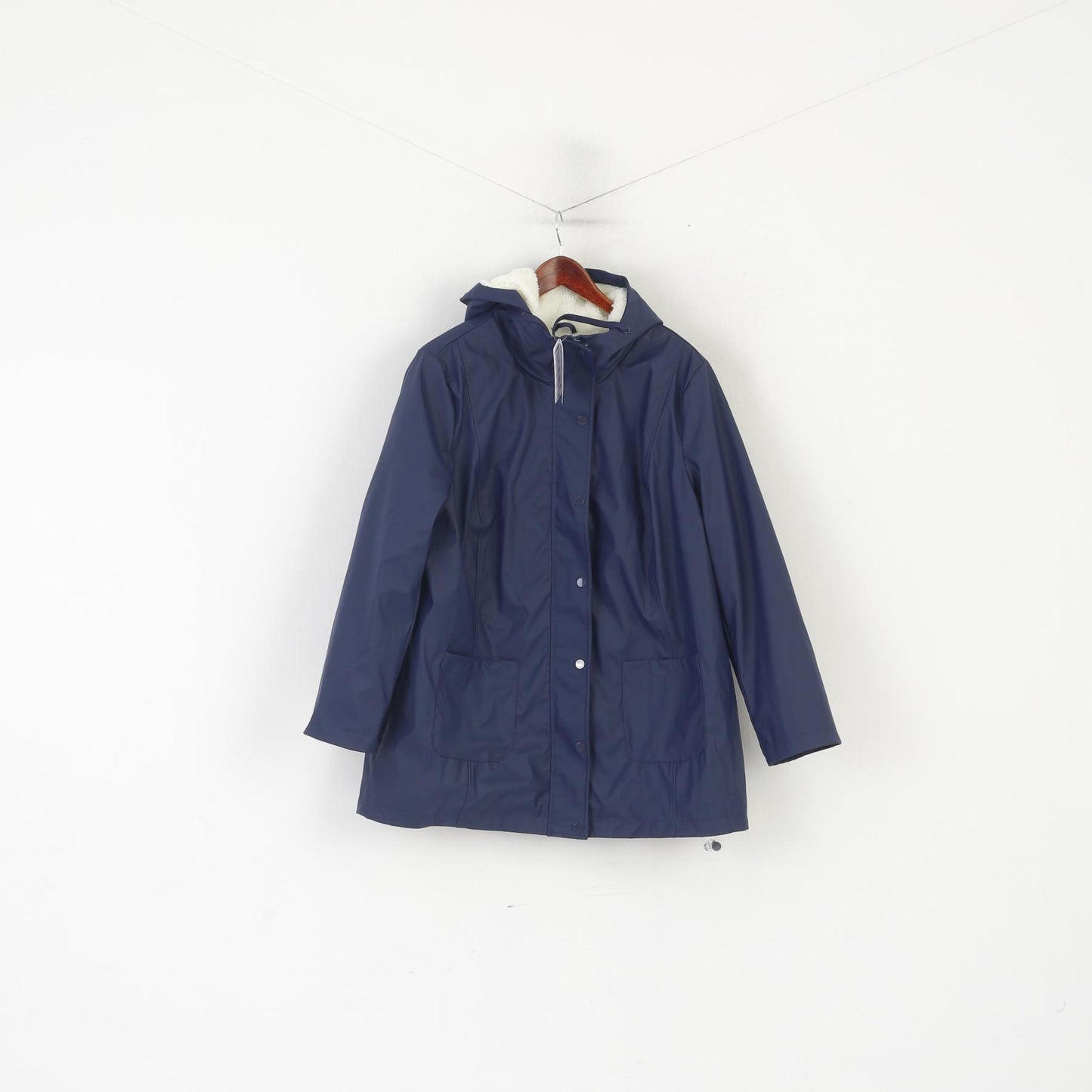 Nuova giacca Watterrepellent da donna 22 48 XL Top caldo foderato con cappuccio per esterni blu scuro