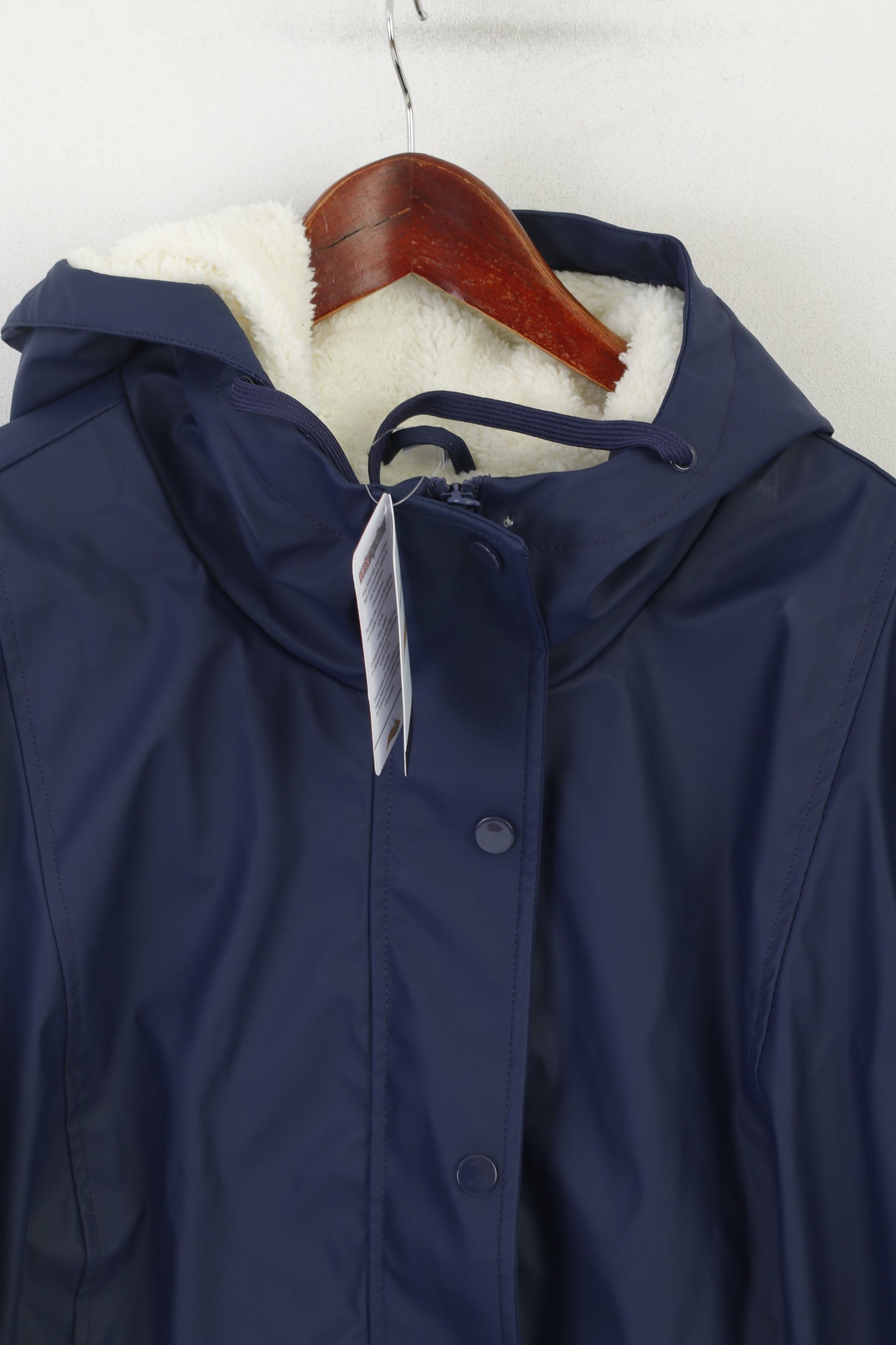 Nuova giacca Watterrepellent da donna 22 48 XL Top caldo foderato con cappuccio per esterni blu scuro