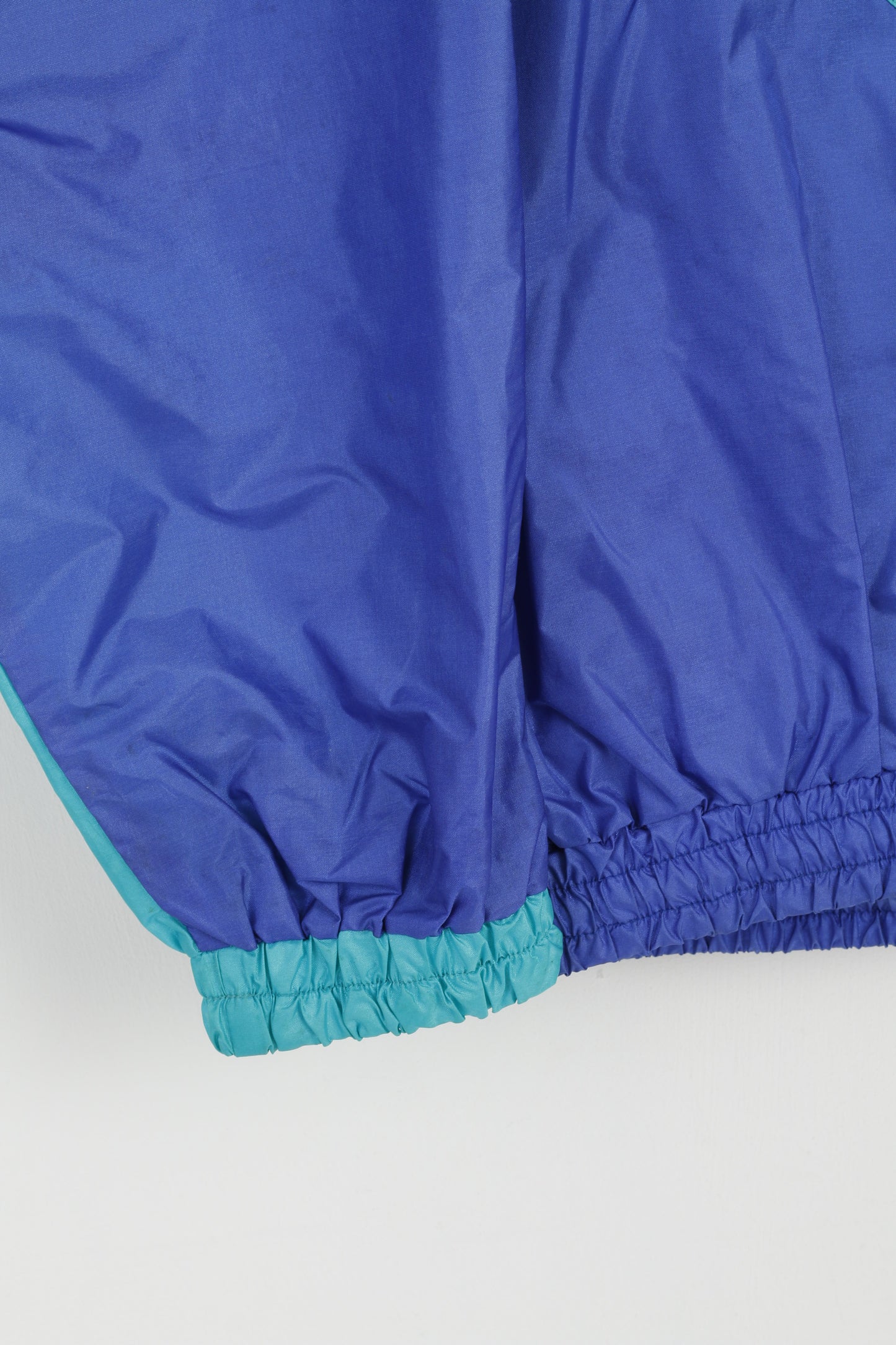 ACCI Men L Rain Jacket Green Shiny Nylon Waterproof Hidden Hood Pullover Festival Top