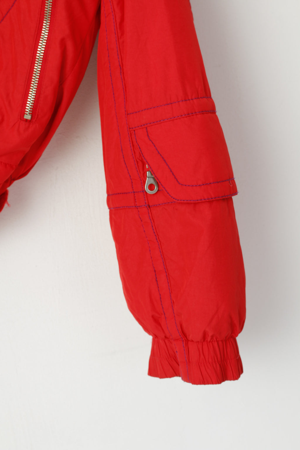 Maier Men 48 S Ski Jacket Red Vintage Nylon Waterproof Padded Motion Unisex Top