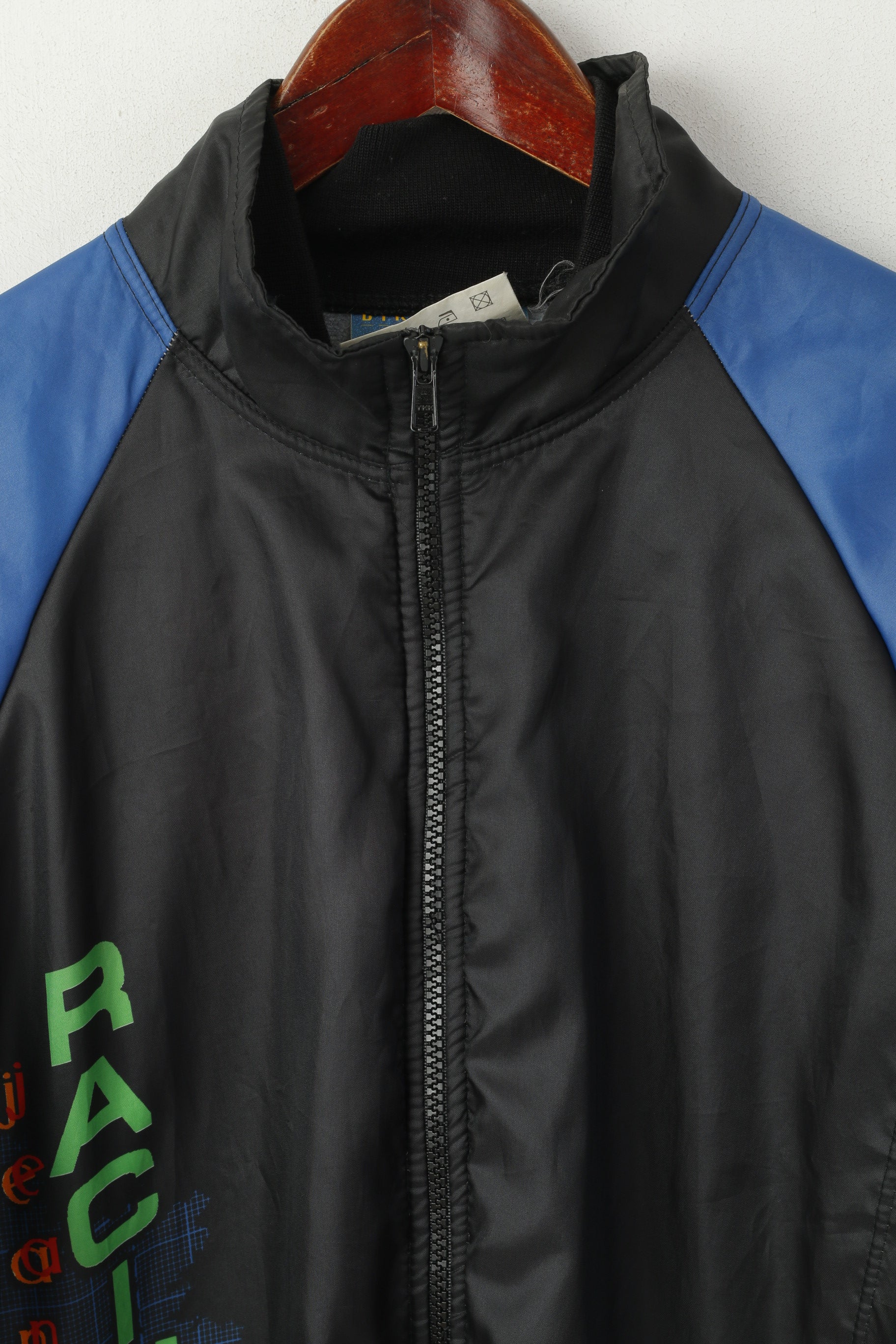 Jeantex Men M Cycling Jacket Blue Vintage Racing Team Padded Sportswear Top