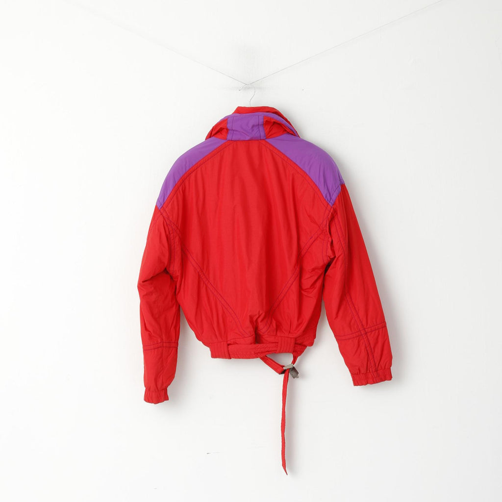 Maier Men 48 S Ski Jacket Red Vintage Nylon Waterproof Padded Motion Unisex Top