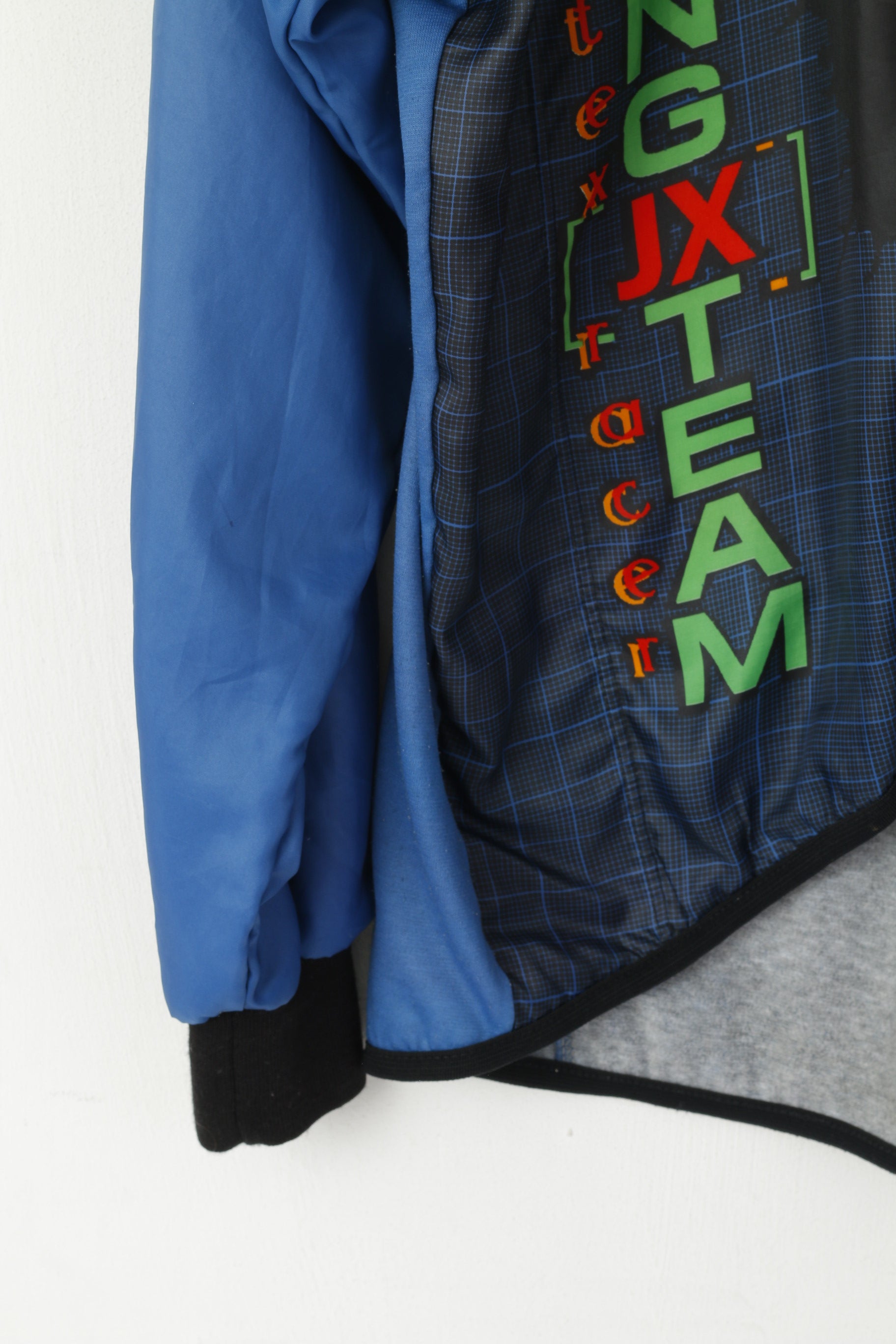 Jeantex Men M Cycling Jacket Blue Vintage Racing Team Padded Sportswear Top