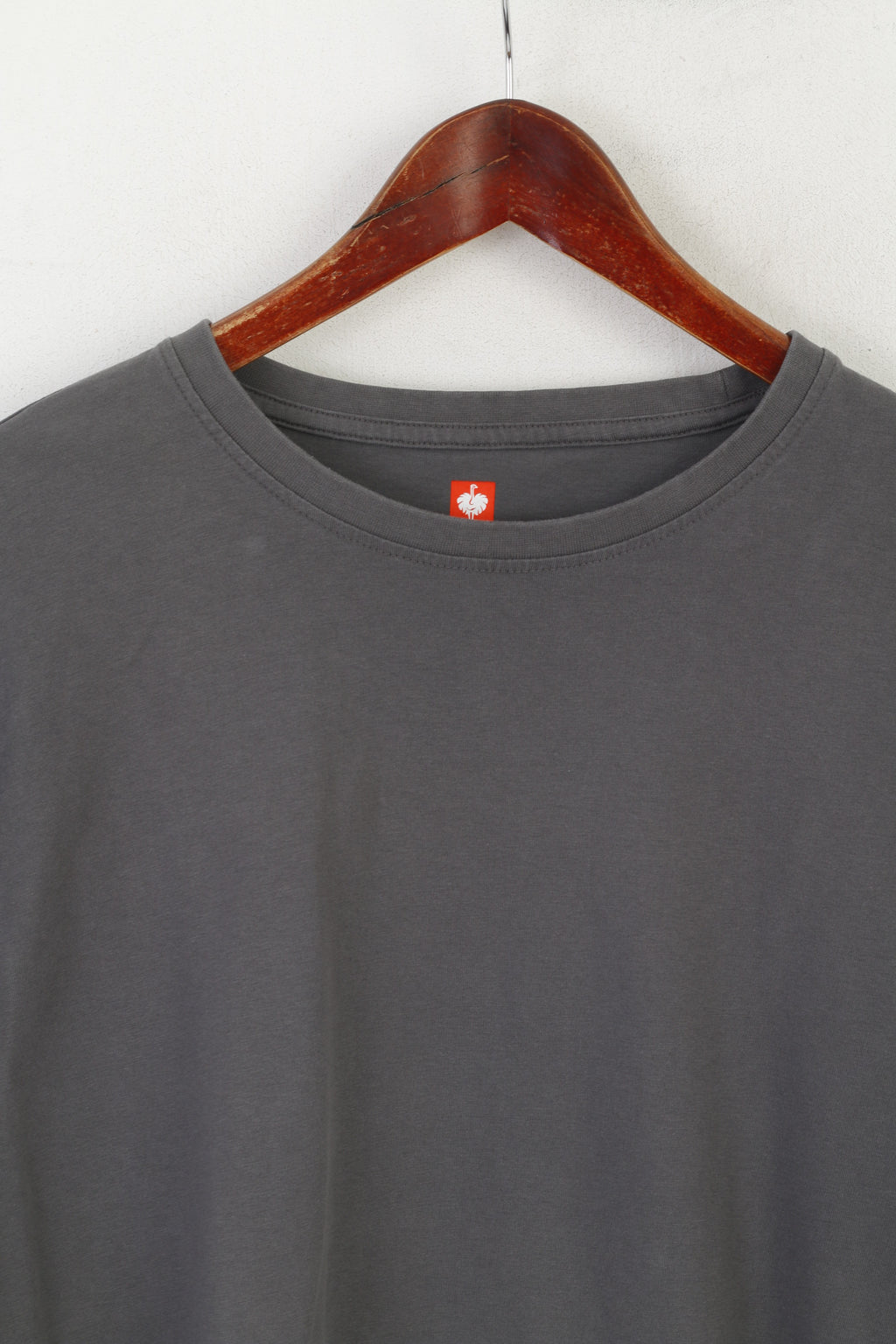 Engelbert Strauss Men L Shirt Grey Cotton Plain Regular Fit Crew Neck Top