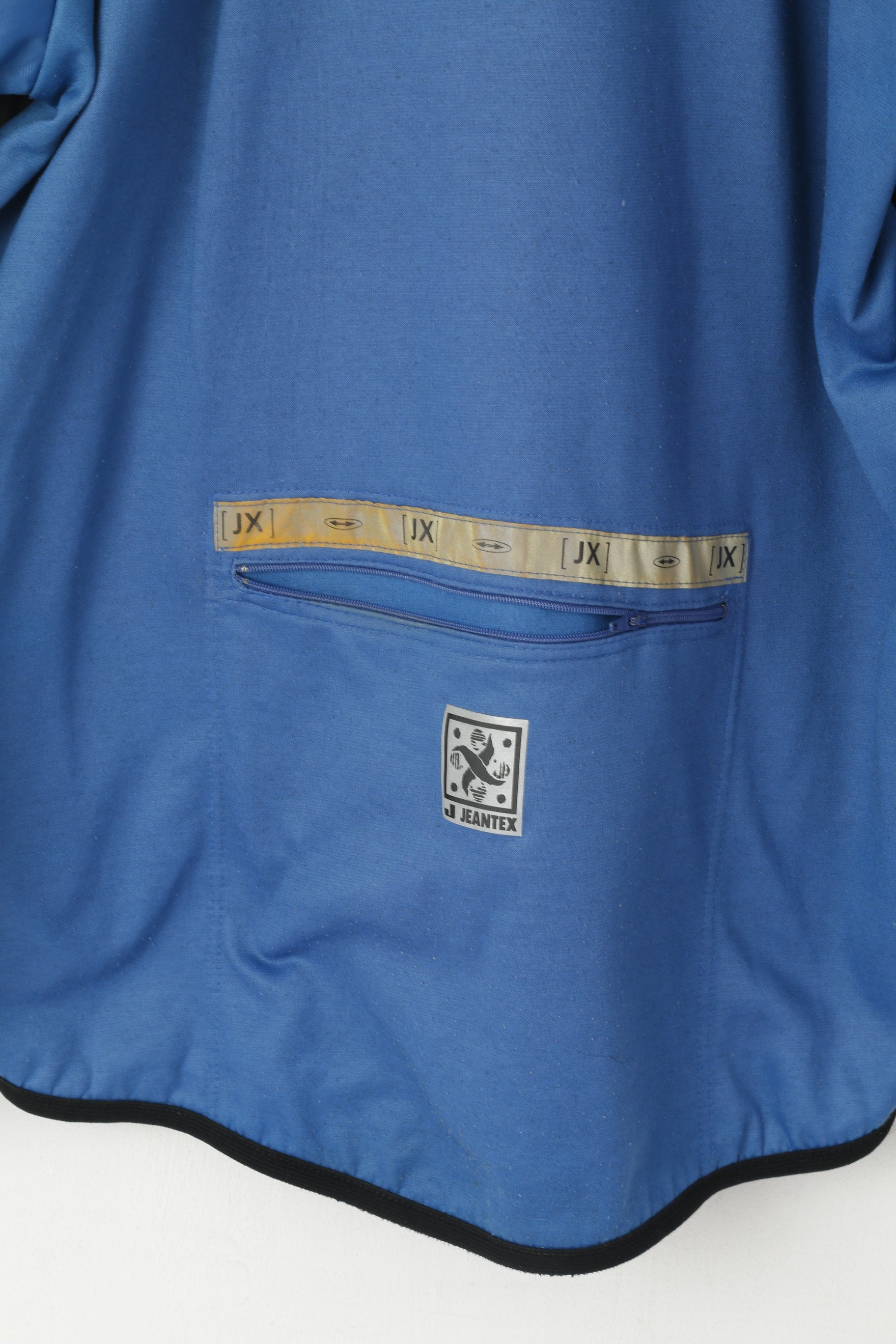 Jeantex Men M Cycling Jacket Blue Vintage Racing Team Padded Sportswear Top