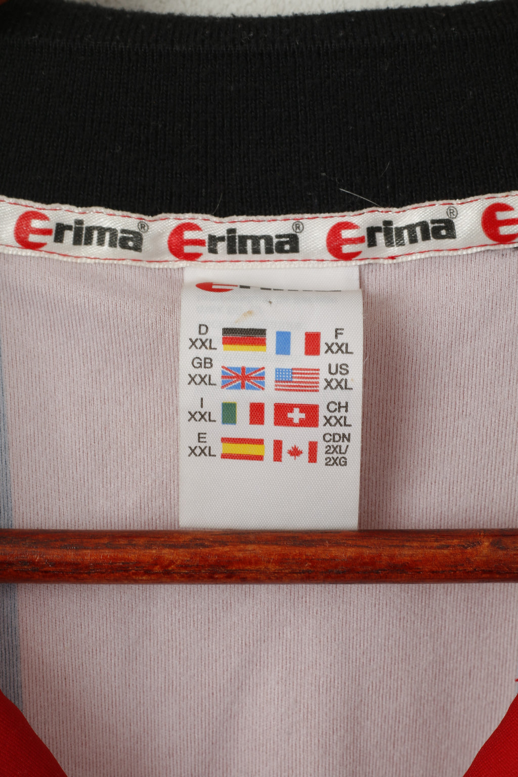 Erima Men XXL Polo Shirt Red Vintage Schiedsrichter Niederrhein E.V. Football Jersey Top