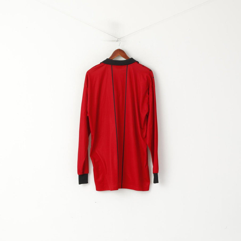 Erima Men XXL Polo Shirt Red Vintage Schiedsrichter Niederrhein E.V. Football Jersey Top