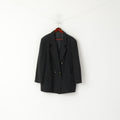 Vintage femmes XXL veste surdimensionnée charbon de bois laine cachemire Double boutonnage haut