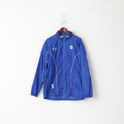 Umbro Men XL Jacket Blue Nylon TUIL Tromsdalen Football Rainproof Training Top