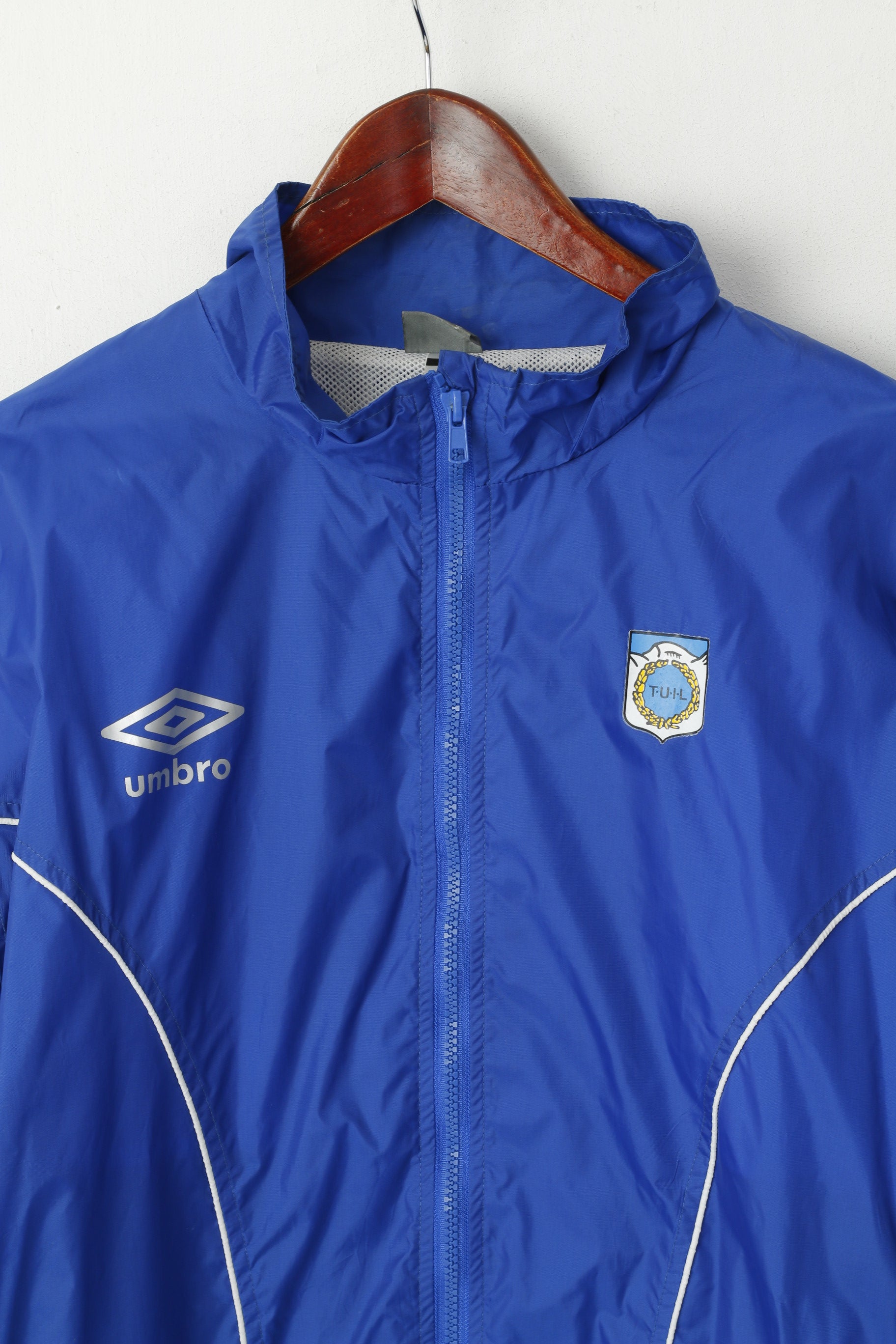 Giacca Umbro Uomo XL Blu Nylon TUIL Tromsdalen Maglia da allenamento antipioggia da calcio