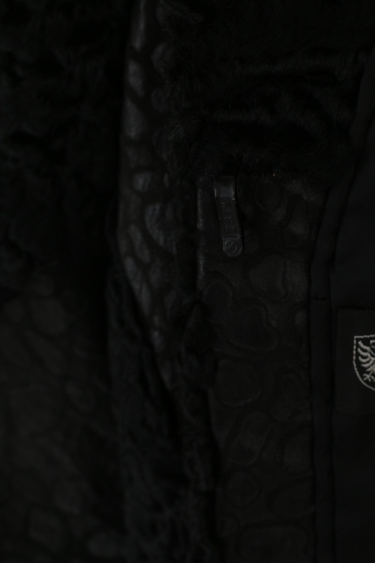 Pelz Greiner Nurnberg Women XL Coat Black Pelt Fur Karakul Leather Vintage Overcoat