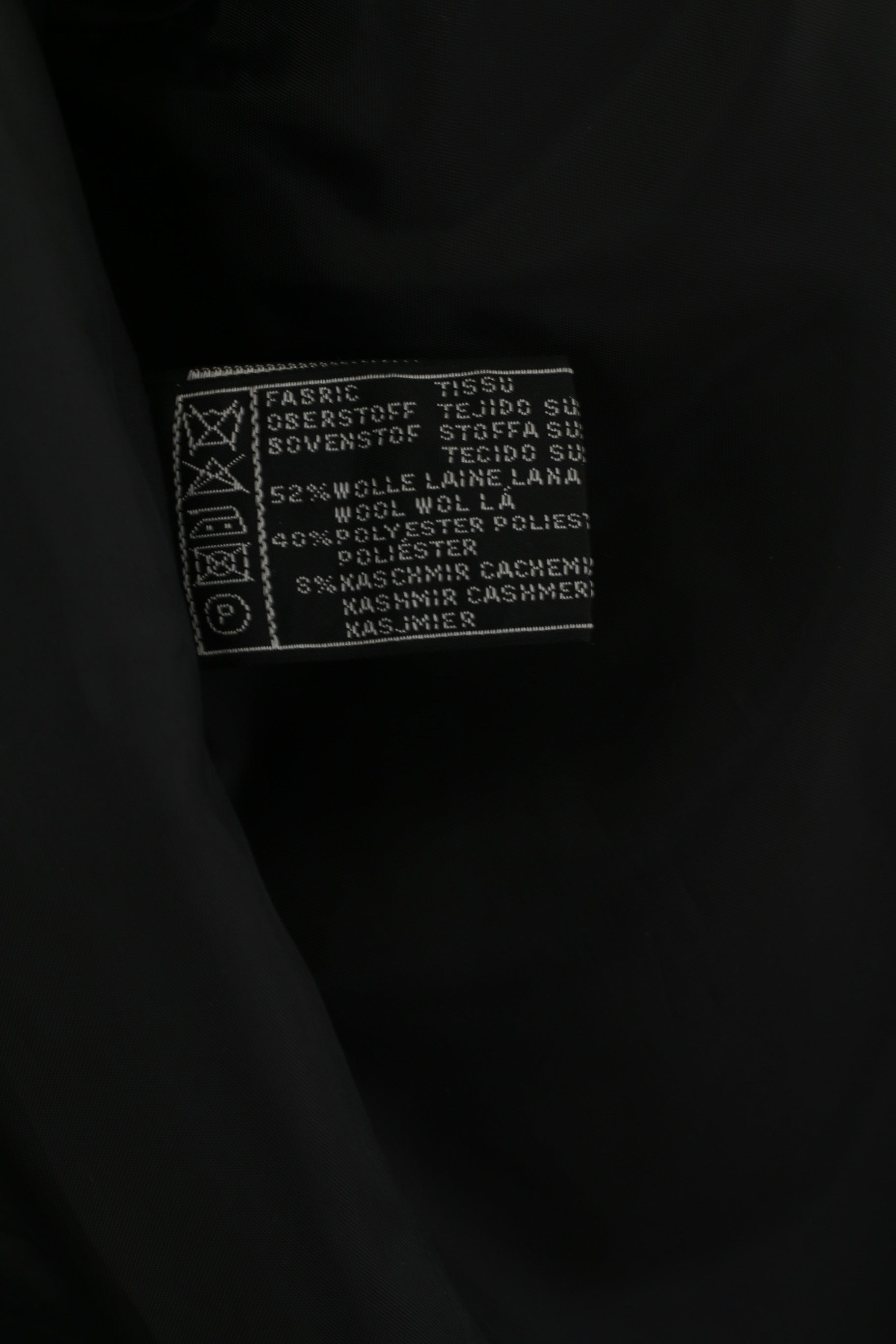 Vintage Women XXL Jacket Oversize Charcoal Wool Cashmere Double Breasted Top