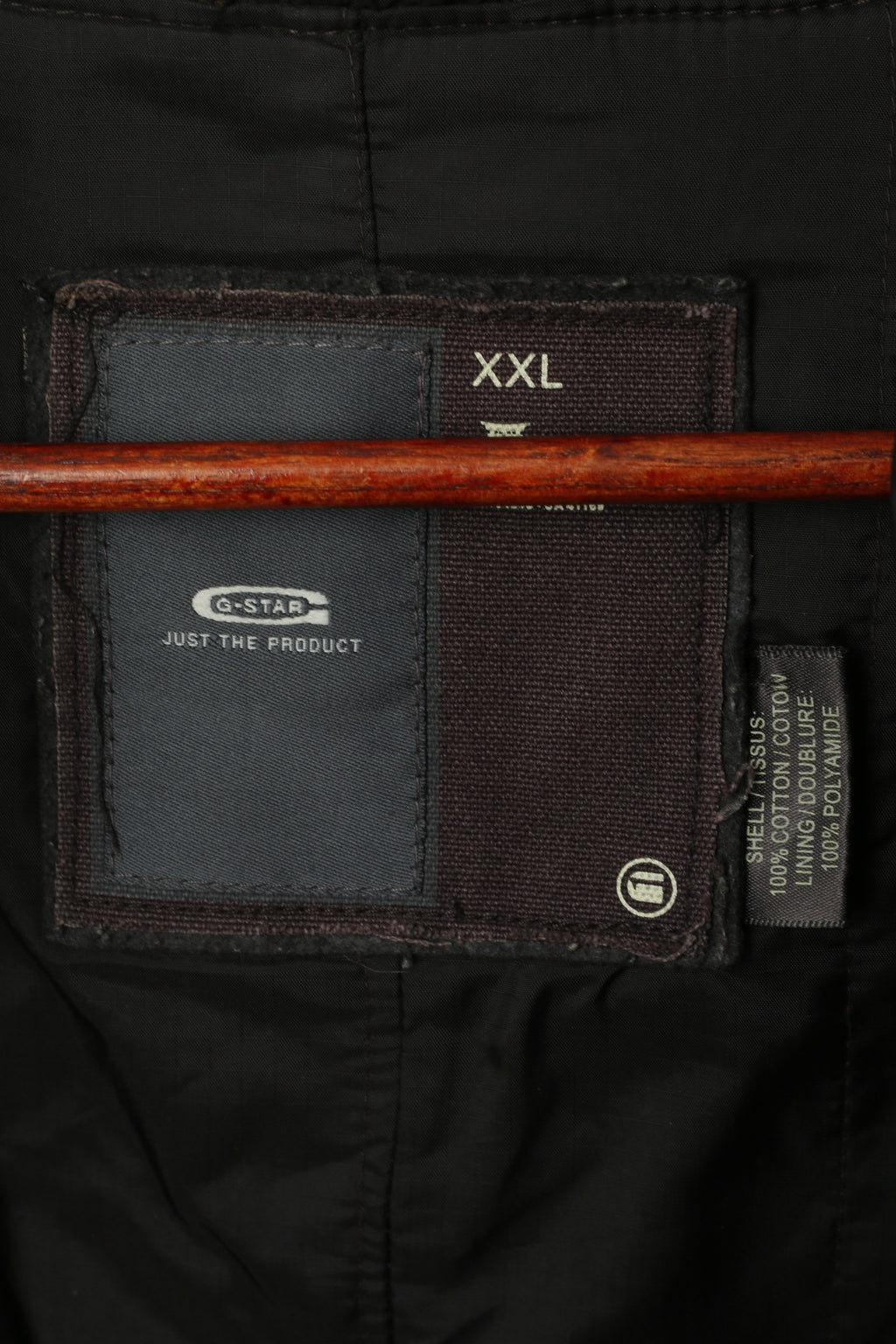 G-STAR RAW Men XXL (XL) Jacket Brown Wax Cotton Hooded Zip Up Astron Parka Top