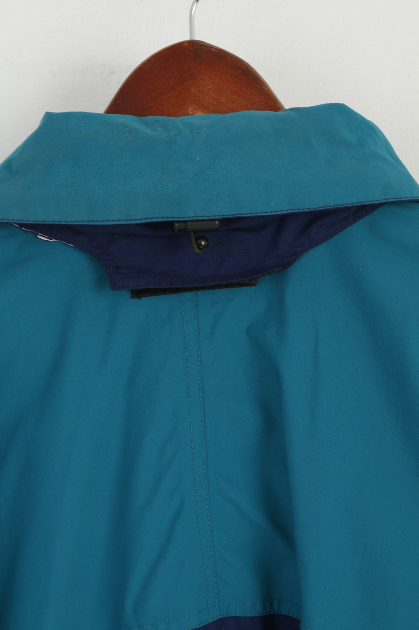 Helly Hansen Men M Jacket Green Navy Waterproof Nylon Full Zipper Outdoor Top