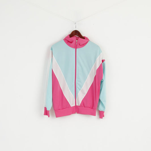Vintage Women S Sweatshirt Pink Mint Full Zipper Shiny Oldschool Tracksuit Top
