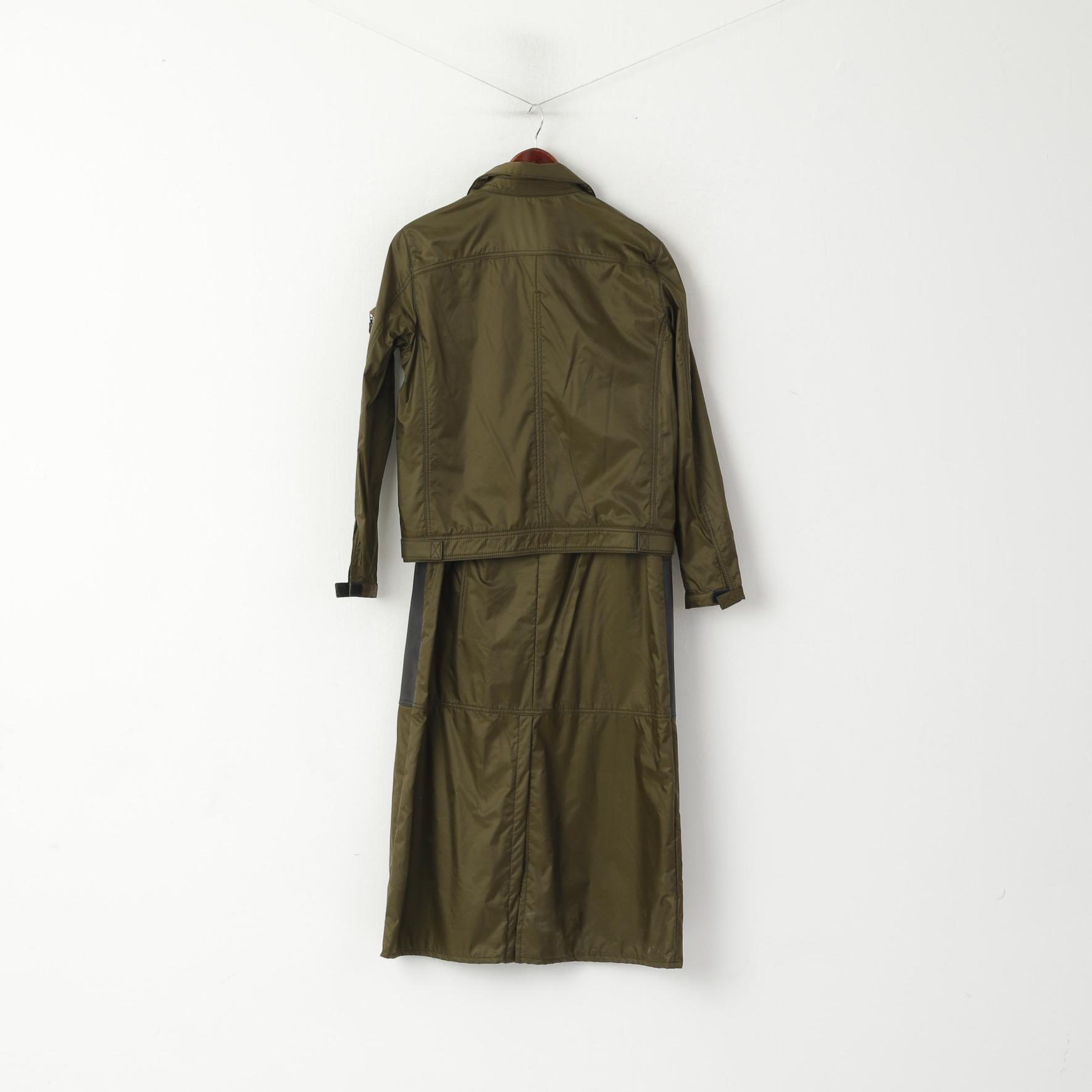 Nienhaus & Lotz  Womens 36 10 S Jacket And Skirt Set Khaki Viscose Nylon Sport