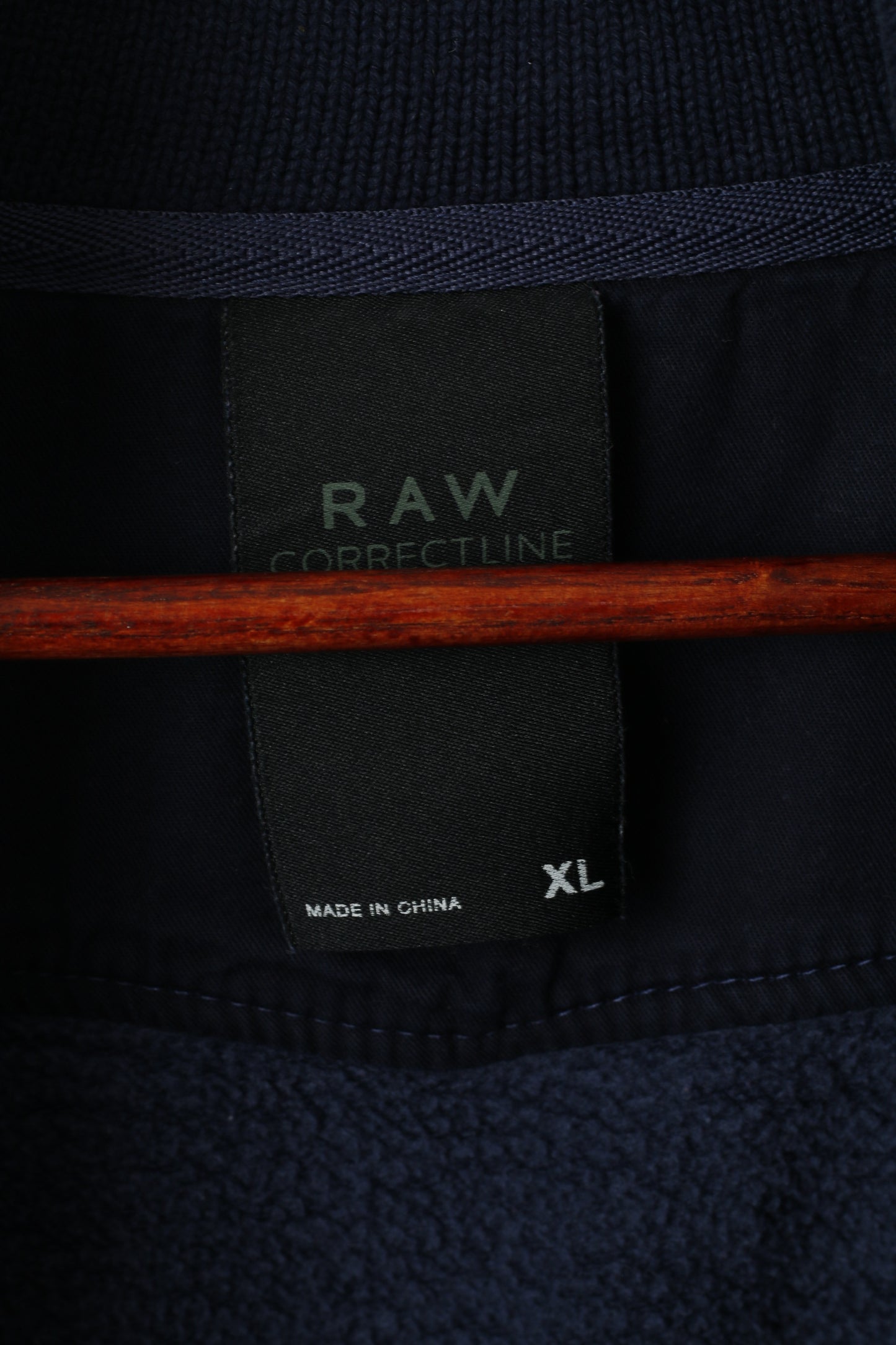 Raw Correctline by G-Star Men XL (L) Sweat-shirt en coton bleu marine avec fermeture éclair complète