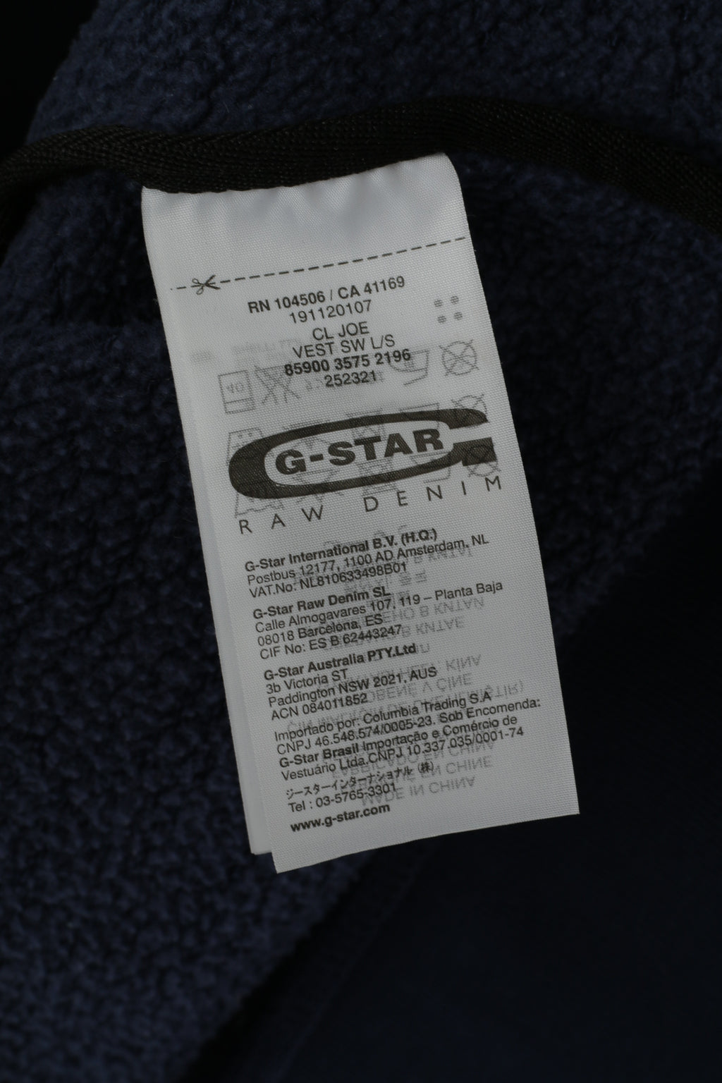 Felpa Raw Correctline di G-Star Men XL (L) Felpa in cotone blu scuro con cerniera intera