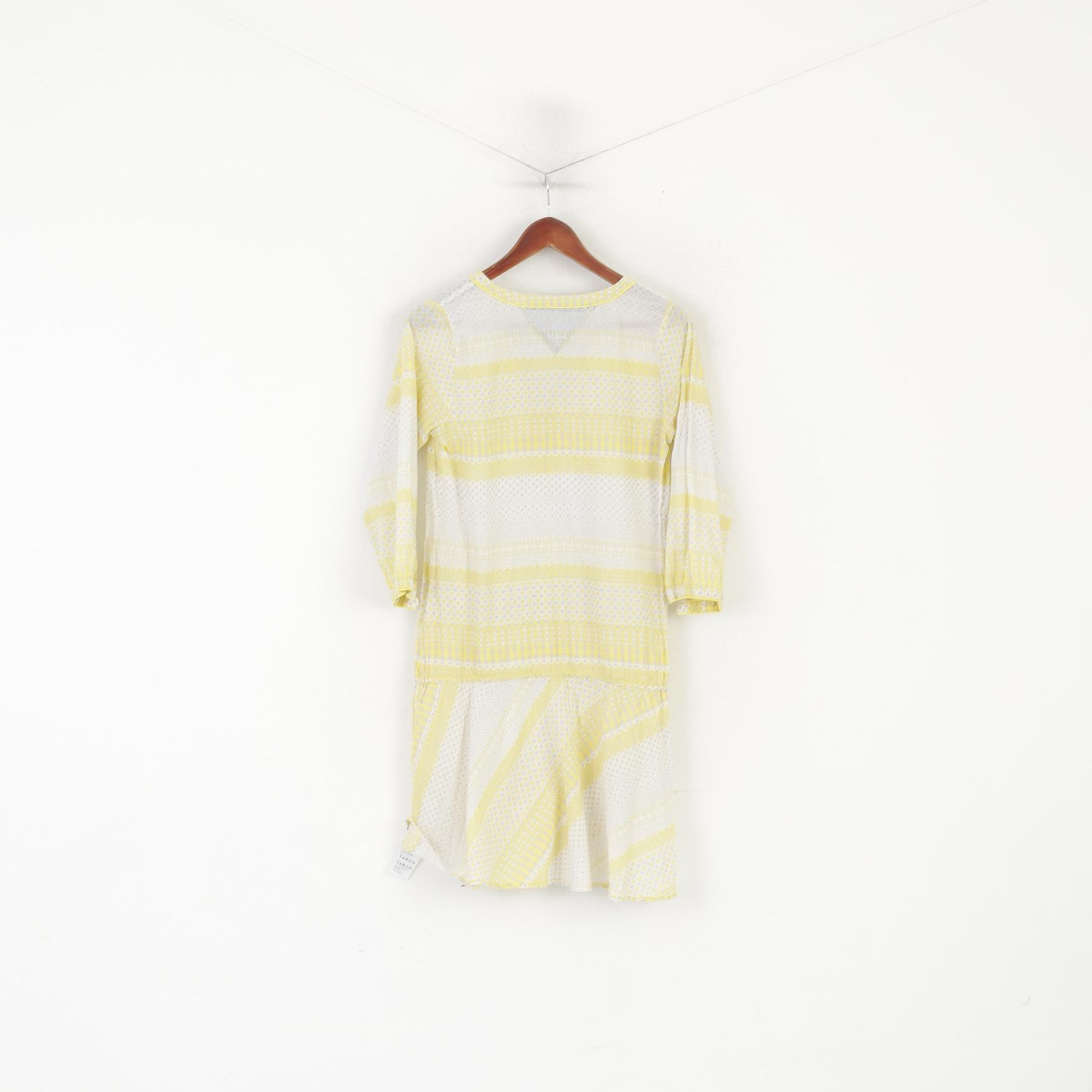 Hilfiger Denim Women S Tunic Yellow Cotton Summer Dots Beach V Neck Boho Shirt