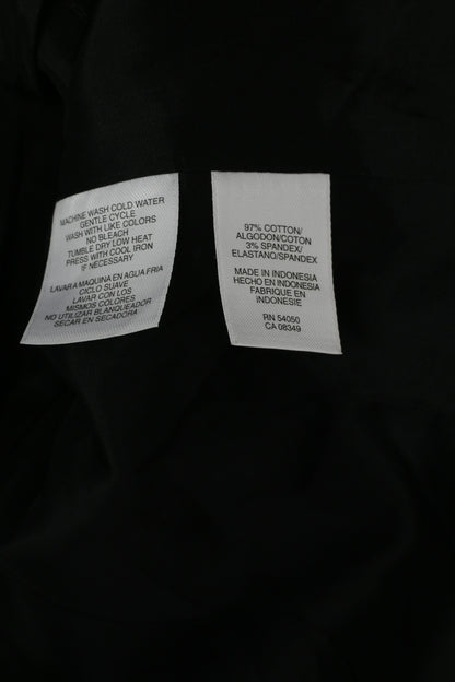 Anne Klein Women 8 M Jacket Cropped Brown Check Stretch Cotton 3/4 Sleeve Blazer