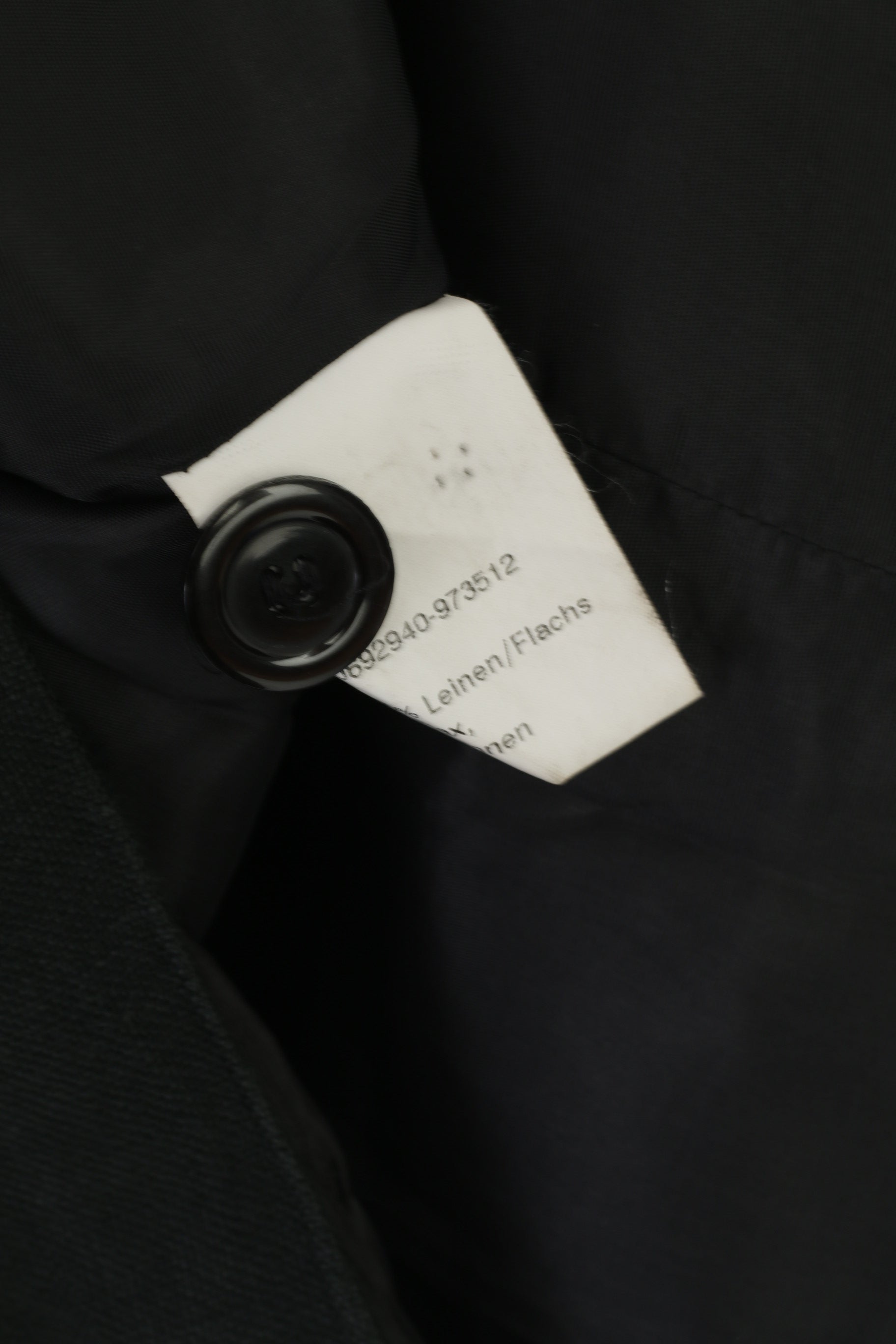 Nana Nanetti Women 12 38 Blazer Black Linen Shoulder Pads Vintage Jacket