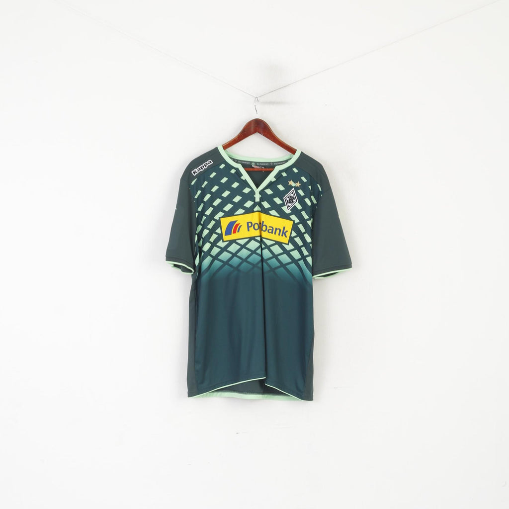 Maglia Kappa Uomo XXL Nera Borussia Monchengladbach #24 Jantschke 2015/2016 Maglia da calcio Top