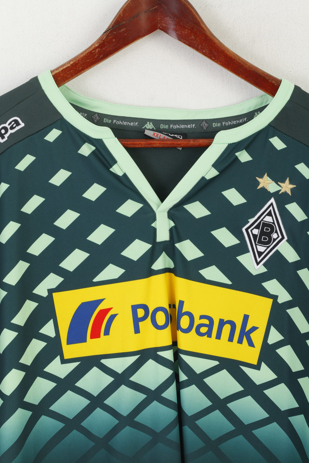 Maglia Kappa Uomo XXL Nera Borussia Monchengladbach #24 Jantschke 2015/2016 Maglia da calcio Top