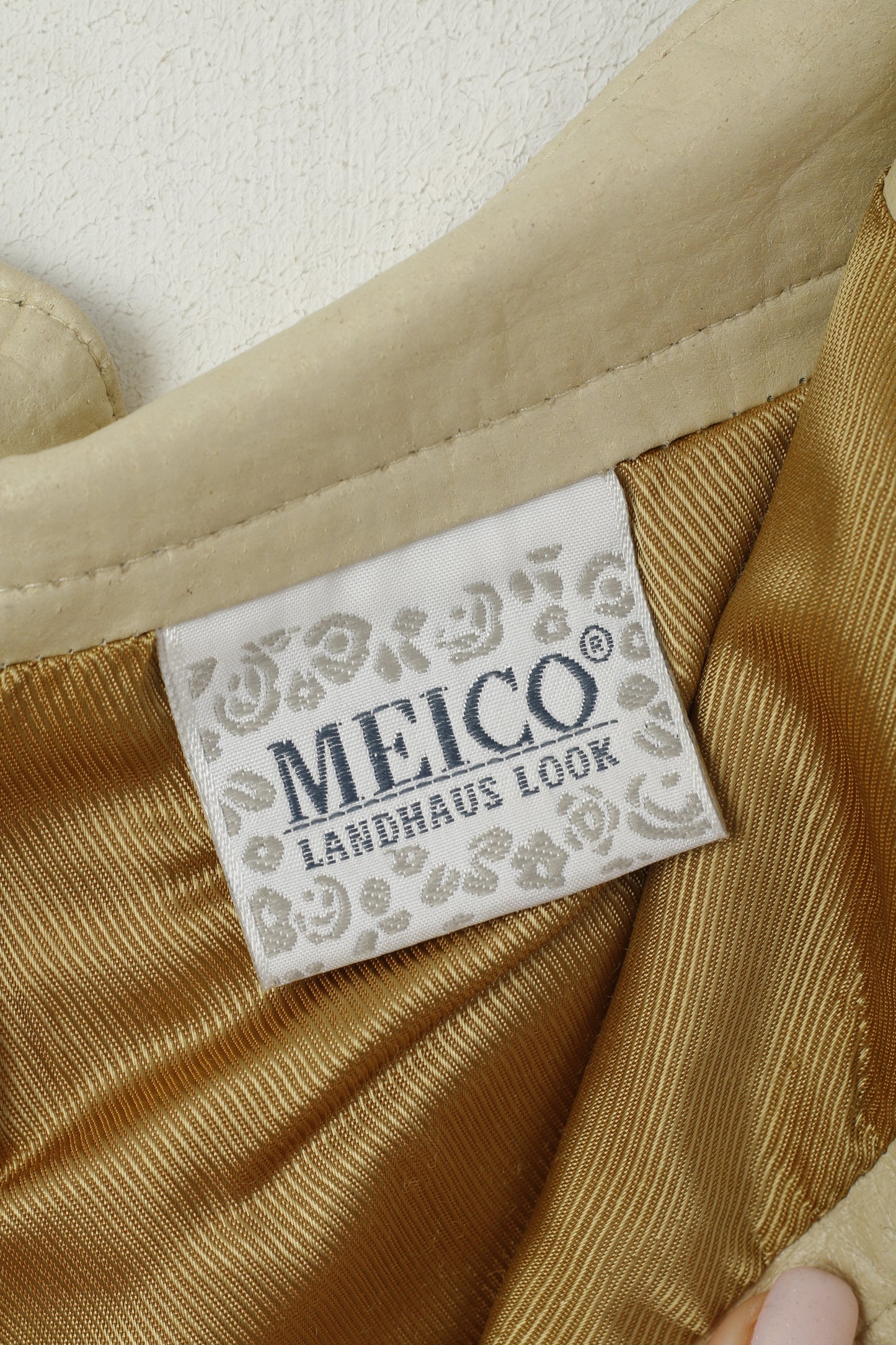 Meico Landhaus Pantalon en Cuir Femme 42 M Pantalon Tyrol Vintage en Daim Beige