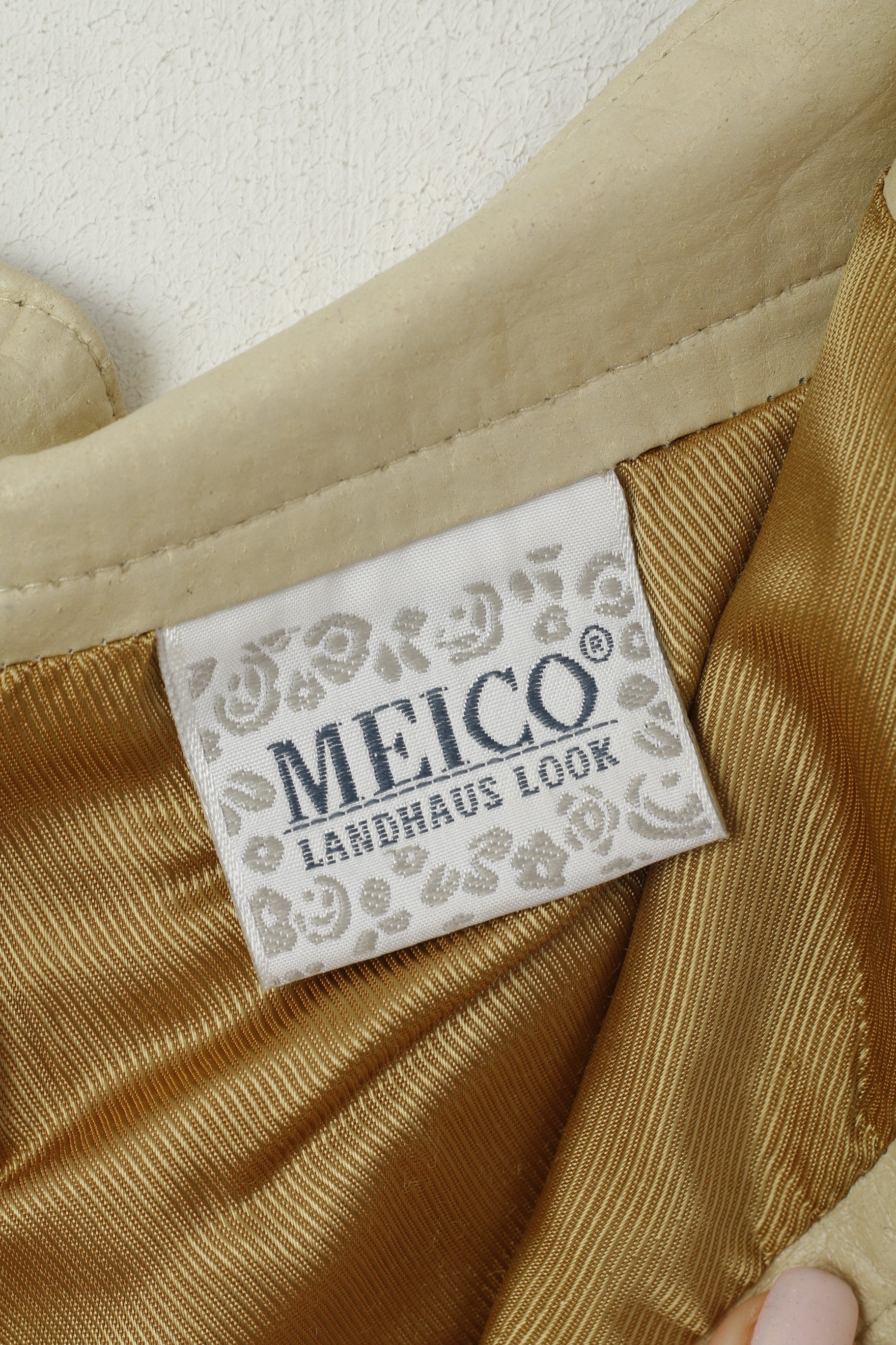 Meico Landhaus Donna 42 M Pantaloni in pelle Pantaloni tirolesi vintage in pelle scamosciata beige