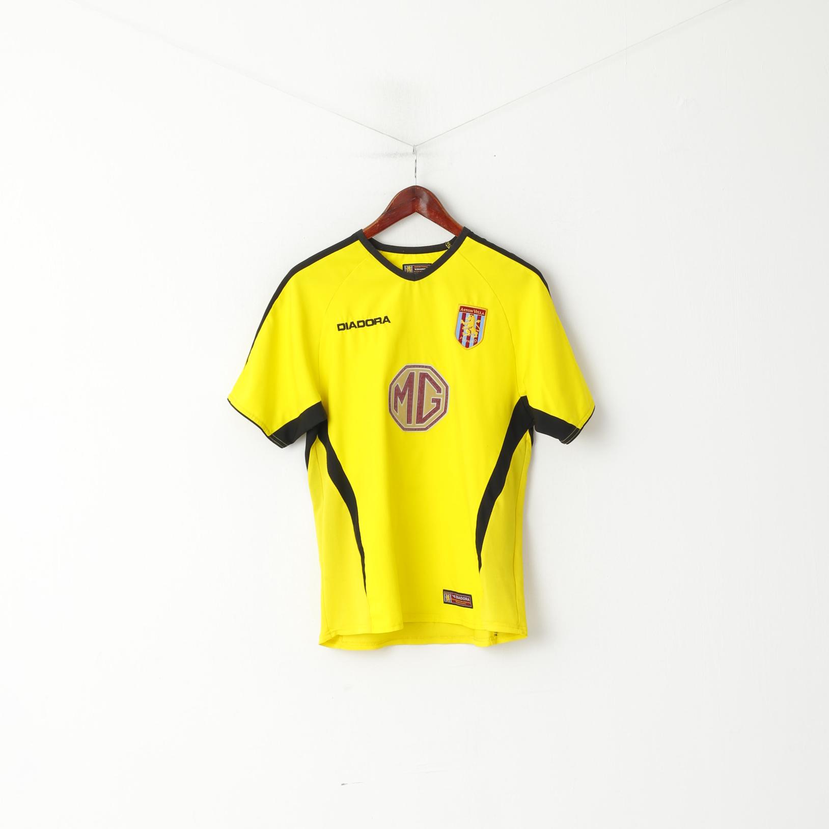 Diadora Youth JXL 14 Age Shirt Yellow Aston Villa Football Club Jersey Sport Top