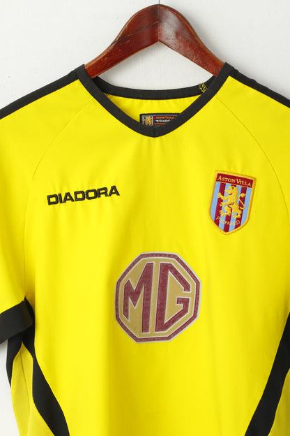 Diadora Youth JXL 14 Age Shirt Yellow Aston Villa Football Club Jersey Sport Top