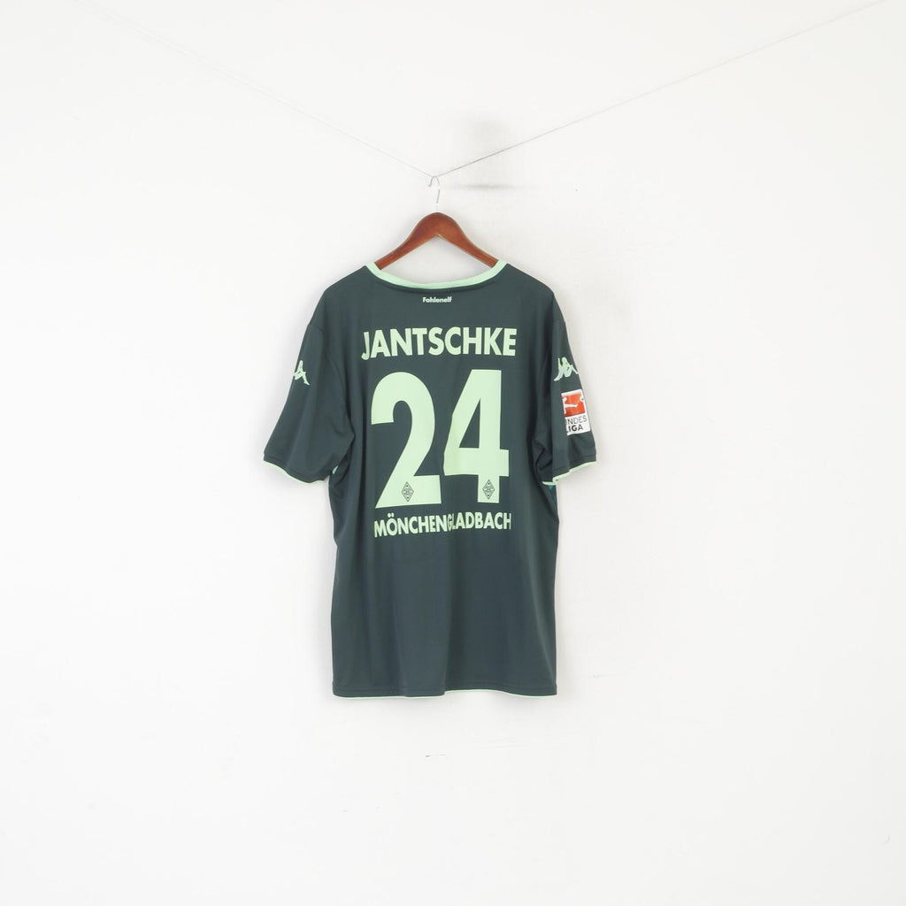 Maglia Kappa Uomo XXL Nera Borussia Monchengladbach #24 Jantschke 2015/2016 Maglia da calcio Top