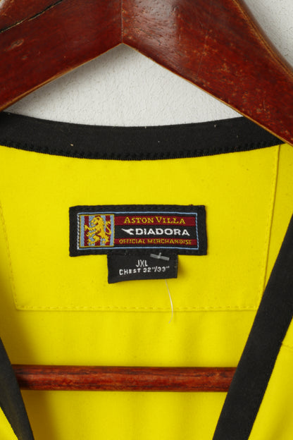 Diadora Youth JXL 14 Age Shirt Yellow Aston Villa Football Club Jersey Sport Top