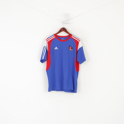 Adidas – chemise XL pour hommes, bleu, maillot de football de l'équipe nationale du Népal, haut Climacool