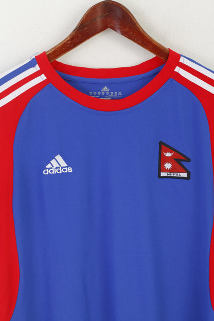 Adidas – chemise XL pour hommes, bleu, maillot de football de l'équipe nationale du Népal, haut Climacool