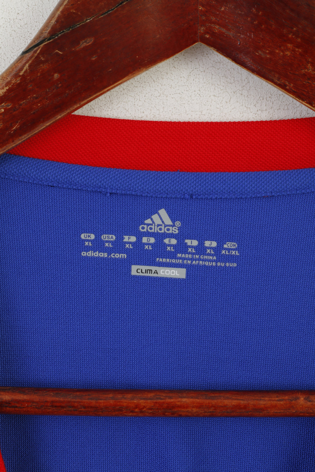 Adidas Men XL Shirt Blue Nepal National Team Football Jersey Climacool Top