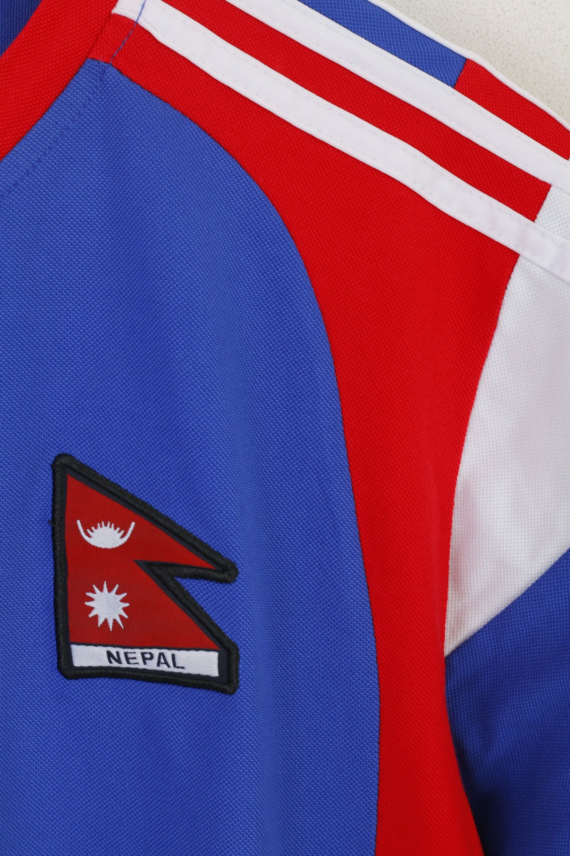 Adidas Men XL Shirt Blue Nepal National Team Football Jersey Climacool Top