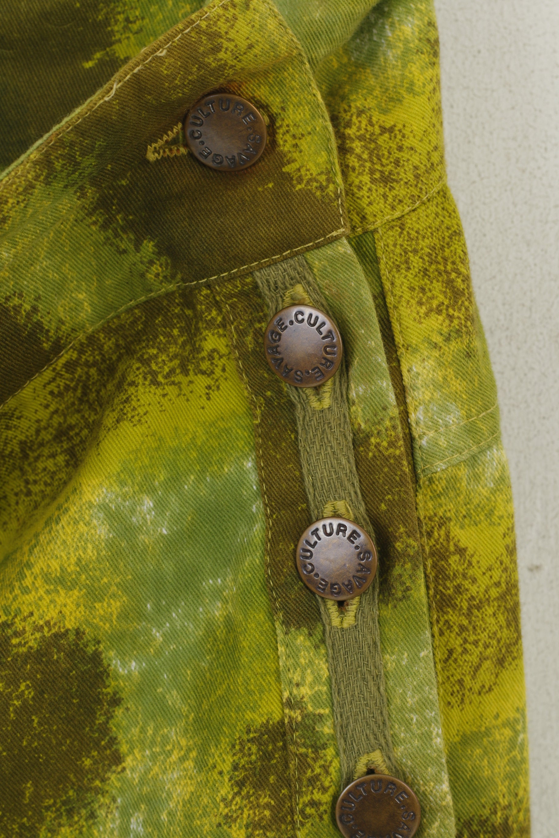 Savage Culture Femmes L Jupe Vert Coton Asymétrique Inde Boho Brodé