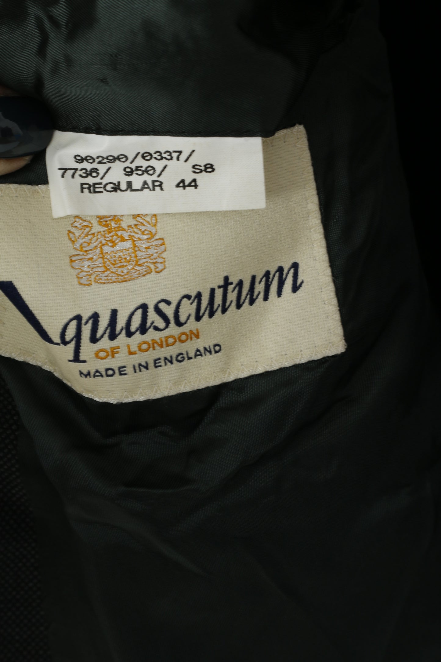 Aquascutum of London Giacca da uomo 44 Blazer color carbone in lana vergine