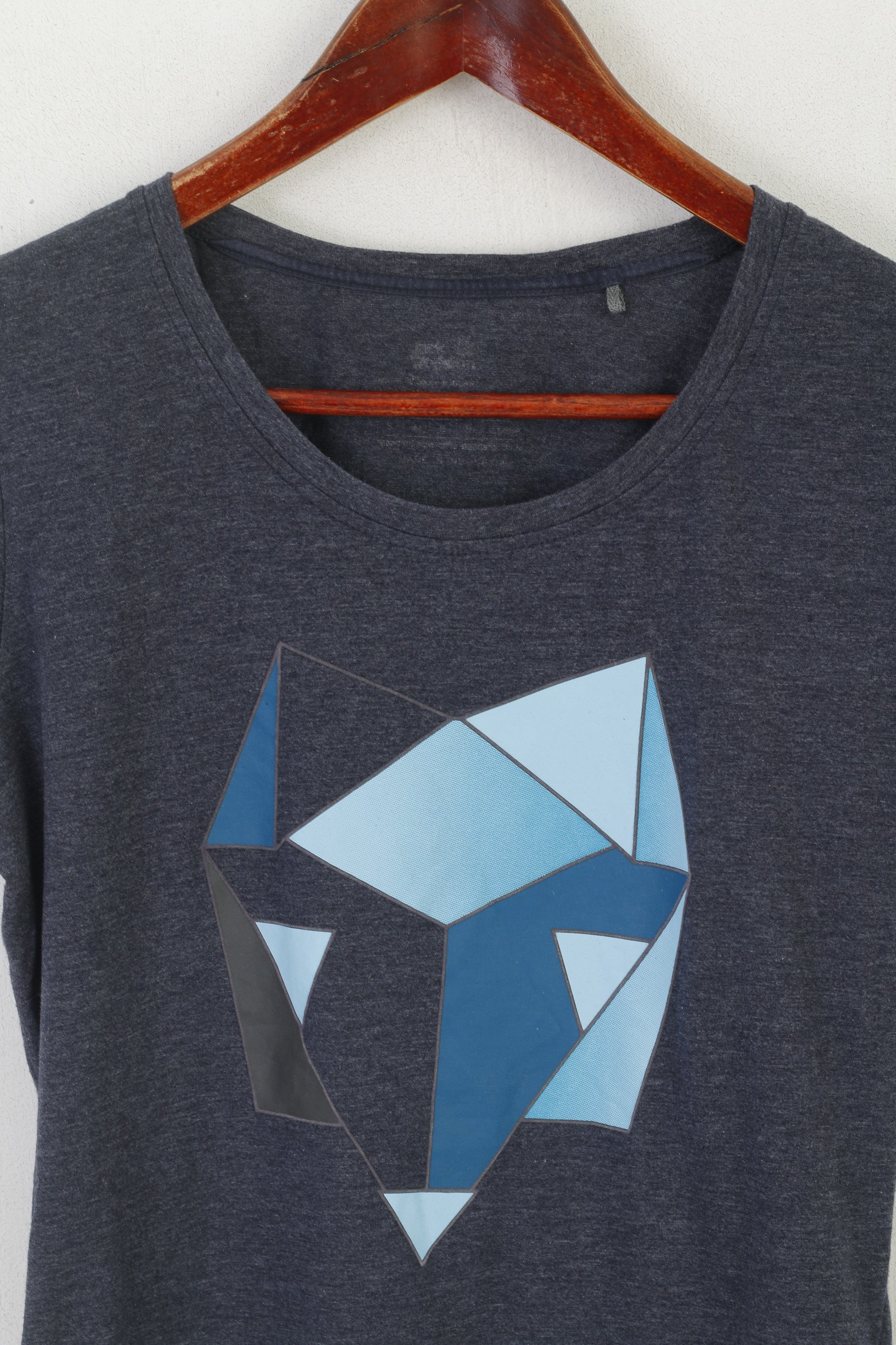 Jack Wolfskin Women S Shirt Navy Cotton Graphic Crew Neck Outdoor Top