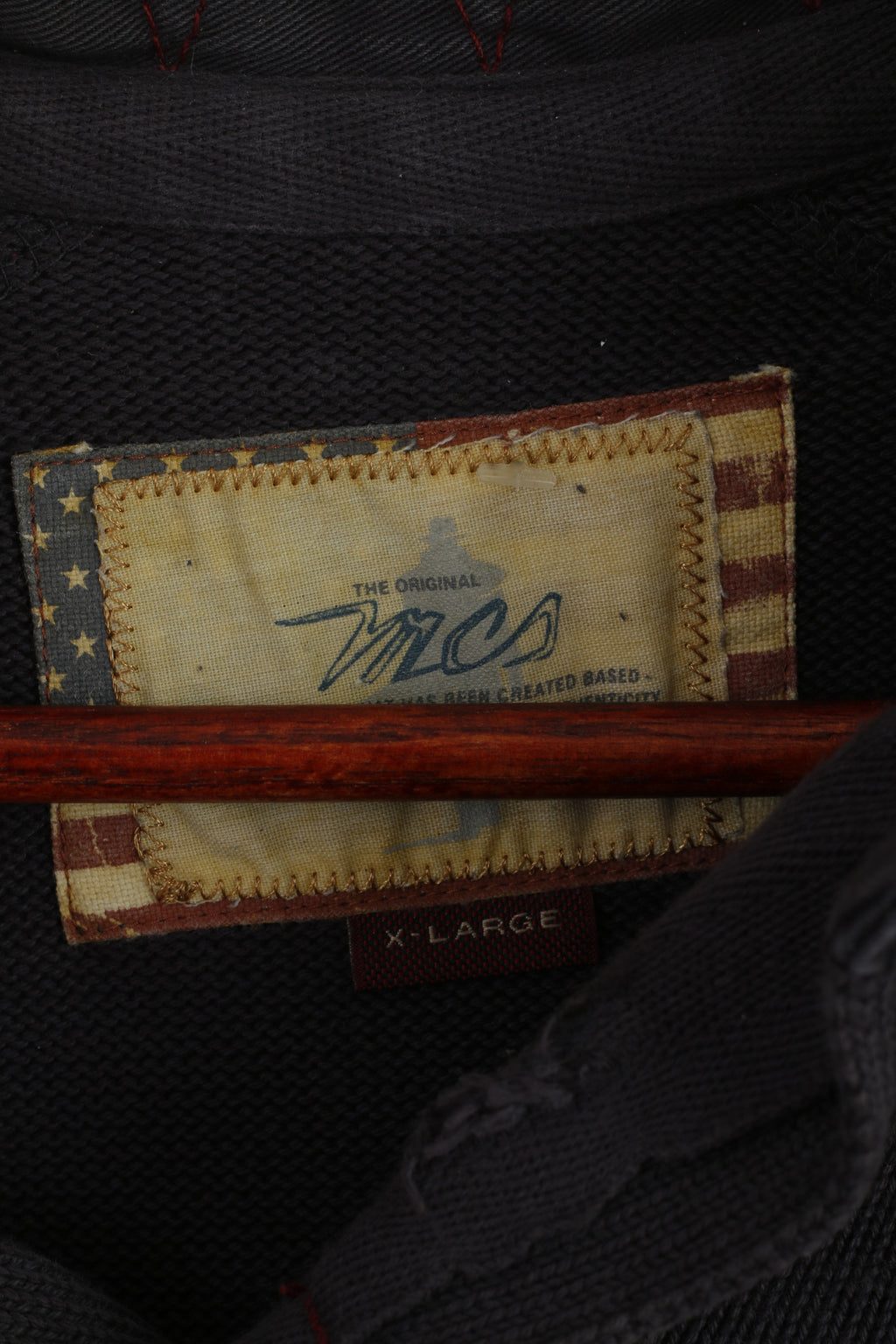 Marlboro Classics Uomo XL (L) Maglione con colletto in cotone blu scuro MCS Italy Maglione con toppe