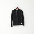 Champion Women L Sweatshirt Black Cotton Full Zipper Hooded Pockets Top