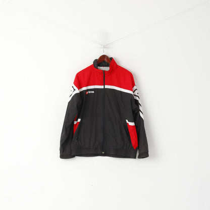 Erima Men 40/42 M Jacket Red Black Vintage Sportswear Cotton Full Zip Track Top